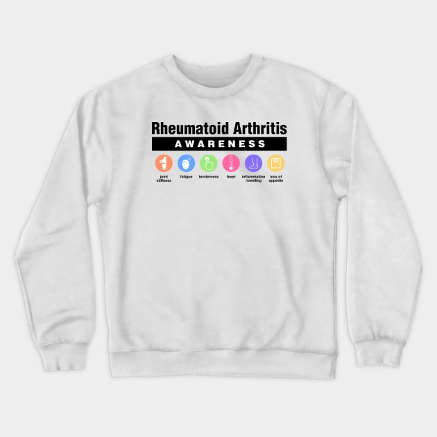 Rheumatoid Arthritis - Disability Awareness Symptoms Crewneck Sweatshirt by Football from the Left